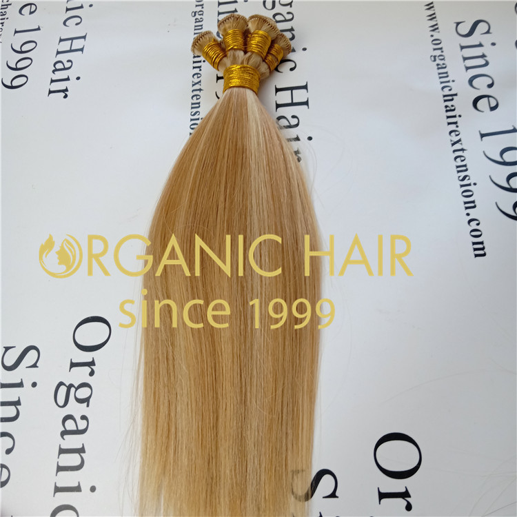 Pretty P18blond color virgin cuticle hand tied weft A71